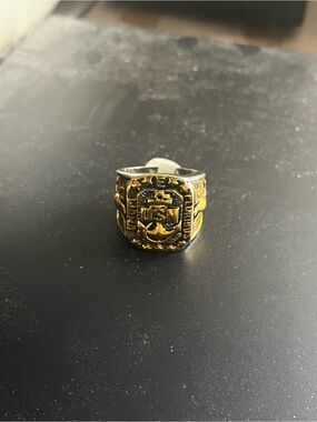 Men's Gold Tone U.S. Navy Emblem Signet Ring